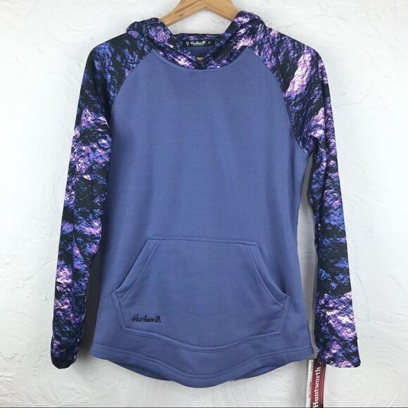 Huntworth Purple Camo Contrast Performance Hoodie NEW - Picture 1 of 13